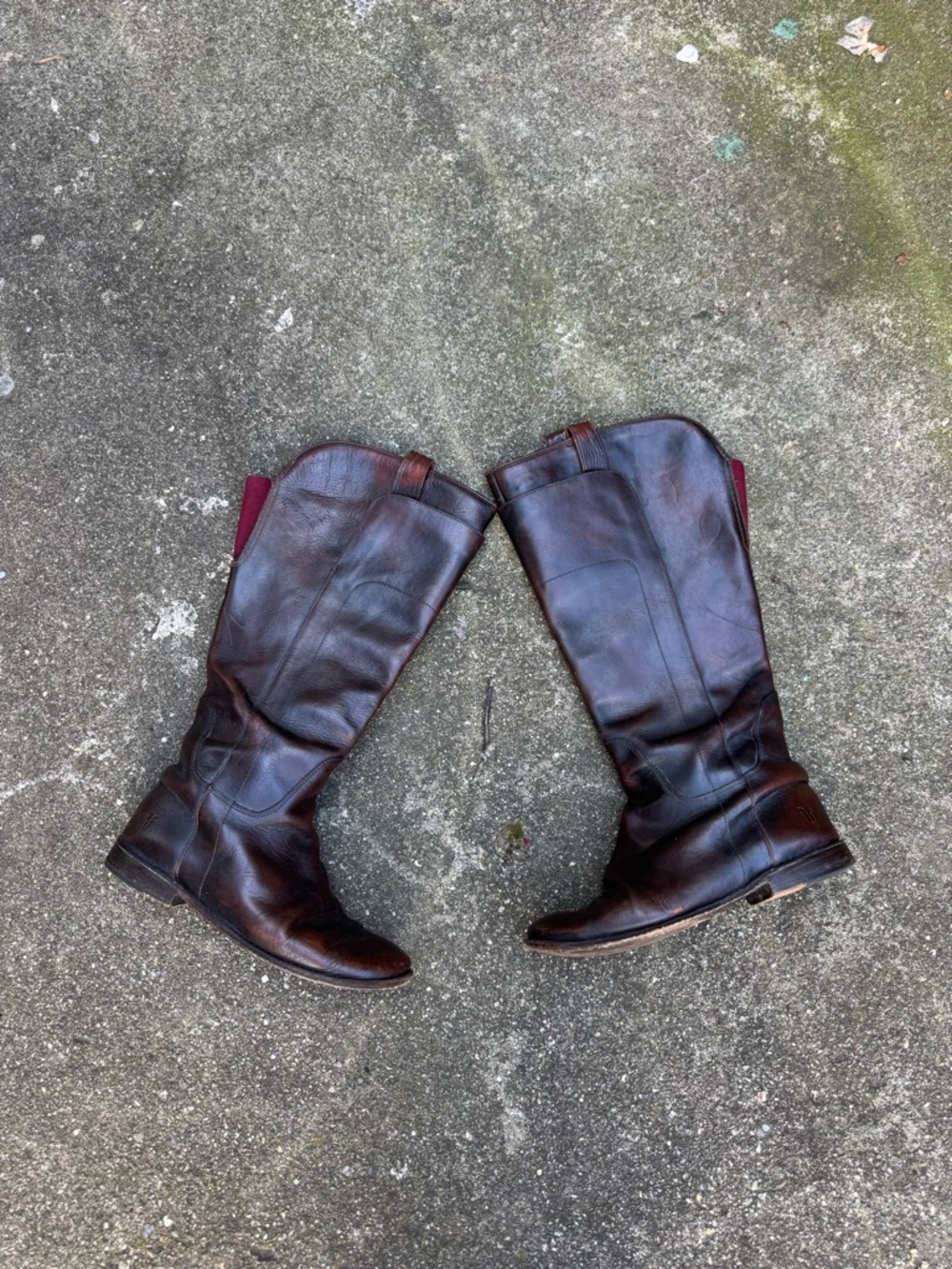 Frye Melissa Button Tall Riding Boots Brown Leather Womens 8